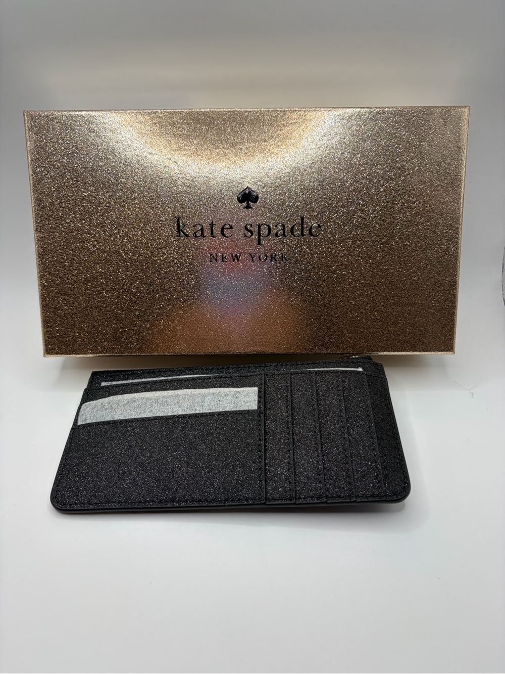 kate spade Black Glitter Wallet with Box - Picture 2 of 2